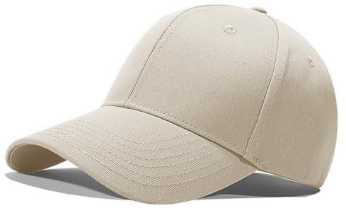 Favuit Baseball Cap Herren Damen, Athletic Baseballkappe Unisex Kappe Verstellbar Einfarbig Basecap Einheitsgröße Baumwolle Sonnenhut für Sport Reisen Draußen (Beige)