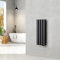 EMKE Radiatore piccolo 600 x 240 mm, ovale a pannello, attacco centrale, verticale, design, radiatore tubolare, doppio strato, antracite, 248 Watt