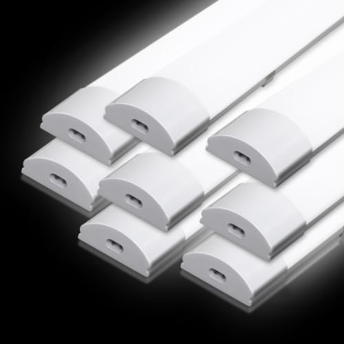 Jopassy Feuchtraumleuchte LED 8x 120cm Neutralweiß IP65 Wasserfest feuchtraumlampe Werkstattlampe leuchtstofflampe Wannenleuchte lampe feuchtraum Leuchte für Garage Keller Bad Büro Warenhaus