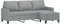 vidaXL Sofa 3 Sitzer, Couch mit Fußhocker, Liegesofa für Wohnzimmer, Polstersofa Sessel Relaxsofa Loungesofa Relaxcouch TV Sofa, Hellgrau Stoff