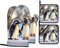 Ofenhandschuhe und Topflappen, Motiv: Junge Pinguine mit Schnee-Druck, rutschfeste Topflappen für die Küche, dicke Topflappen zum Backen und Grillen