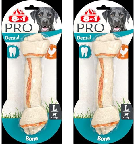 8in1 Pro Dental Knochen L - gesunder Kauknochen für große Hunde zur Zahnpflege, 1 Stück (Packung mit 2)