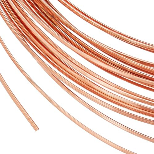 BENECREAT 19.6 Feet/6m 22 Gauge/0.6mm Half Round Bronze Copper Wire, 1.6mm Wide, Ideal for Jewelry Making, Crafts, Earrings, Necklace, Rings