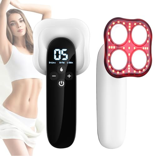 Yofuly 3 in 1 Radiofrequenz Cellulite-Entferner Massagegerät, Ultraschall Körper Massage, Handgerät EMS Massager mit Rote LED, RF Massage für Arm, Taille, Bein, Hüfte und Bauch