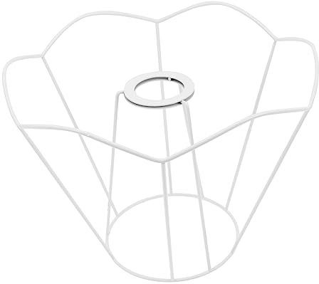 Milisten Iron Metal Table Lamp with Lights - White E27 Cage Frame Guard for Household Use