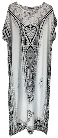 Kiran Fashion New Womens Long Maxi Cotton Kaftan Dress Summer Dashiki African Beach Cover One Size