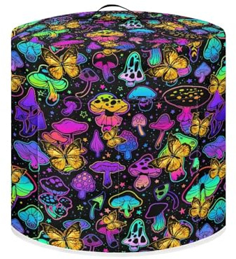 SCRAWLGOD Mushroom Round Air Fryer Cover,Pressure Cooker Dust Cover 8qt Kitchen Appliance Protector Cover Toaster Oven Cover Kichen Aid Mixer Cover