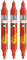 Molotow One4All Acrylic Twin Marker (1,5 und 4,0 mm Strichstärke, hochdeckend und permanent, schnell trocknend, nachfüllbar, für fast alle Untergründe) 3 Stück Farbe 242 blutorange