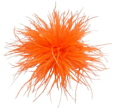 Brosche Anstecknadel Klammer Haarklammer Blume Straußenfedern Strauß Feder Stoff Orange