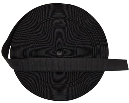 GORGECRAFT 10M Bra Strap Elastic Band 15mm Plush Flat Stretch Tape Trim Spandex Ribbon Roll Spool for DIY Sewing Bra Straps Lingerie Underwear Shoulder Strap Making Hair Tie Black