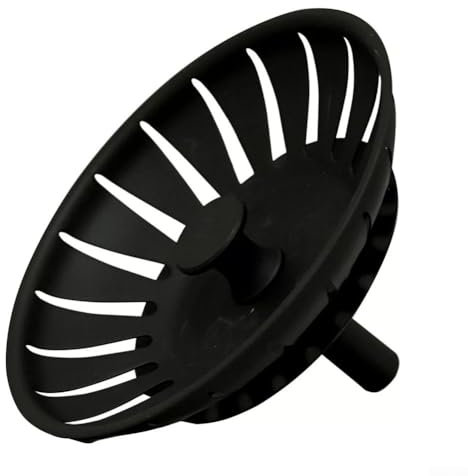 Zoegneer Filtro de drenaje de acero inoxidable negro fácil de limpiar y usar para lavabos de cocina