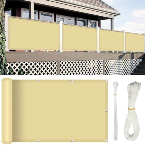 Voiles d'ombrage pour Patio 150 x 200 cm Rectangulaire Jardin Parasol Filet de D'Extérieur Pergola, Fleurs, Patio, Lawn UV Protection 98% Résistant Aux Déchirures, Couleur Crème