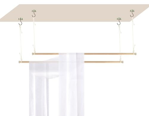 Beyeutao Holz Bett Baldachin Rahmen 160.0 cm Bettvorhänge Rahmen Massivholz Bettstangen Hängende Bettstangen Baldachin Bettrahmen Spielzeltrahmen Geeignet für alle Betten