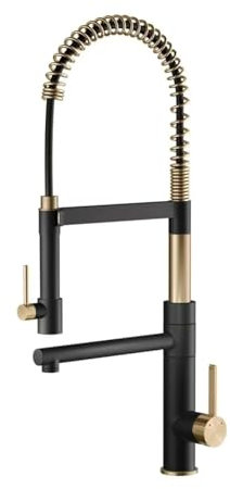 Grifo de cocina de latón, diseño magnético, manija única, control dual frío y caliente, grifo de isla de cocina de 2 funciones