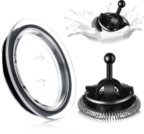 Feekoon Milk Frother Whisks Compatible with Nespresso Aeroccino 3/4/XL, Lid Cover Compatible with Nespresso Aeroccino 3 Machine, Replacement Milk Frother Parts Machine Accessories (Whisk & Lid)