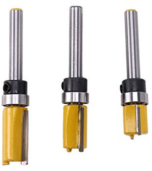 Sessleger 3 Stück 1/4 Unterputz-Router Bit Motiv Bit Kugellager oben und unten 1/2 Klinge Modell Holzkante Rasenmäher Tischler