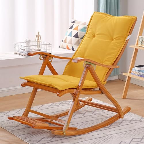 Momooda Hochlehner Sitzauflagen, Hochlehner Polsterauflage Dicke Leinenpolster, Hochlehner Auflagen rutschfeste Rückseite mit Bändern, Sitzpolster für den Innenbereich, Gelb, 48x120cm