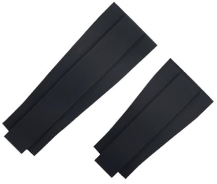 RORFFK 22 mm flacher Uhrengürtel, weiches Fluorkautschuk-Gummi-Armband für Rolex-Armband, für Deepsea Sea-Dweller Sky Dweller-Armband(Black 2)