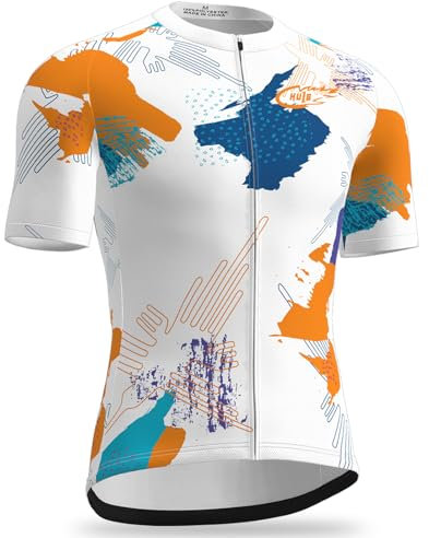 Kurzarm Radtrikot Herren Elastische Atmungsaktive T-Shirt Jersey Funktionsshirt Schnell Trocknen Stoff Fahrradtrikot für Radsport Outdoor Sport (Color-06,M)