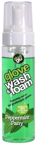 gloveglu Peppermint Parry Torwarthandschuh Wash & Foam, Pfefferminzduft, 200 ml, schäumender Reiniger für Torwarthandschuhe