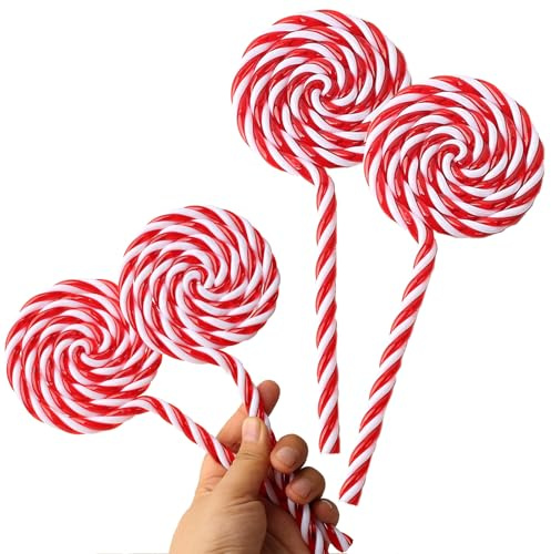 DAHI 4pcs Weihnachtsbaumschmuck Weihnachten Lollipop Verzierung Für Zuhaus Weihnachts Lutscher Deko große Weihnachtslutscher-Verzierungen - Lollipop Weihnachtsdeko (D)