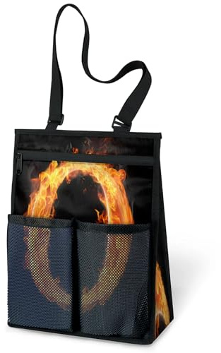 Duschtasche mit Buchstabe O in Feuer, tragbare Buchstabensymbole, Tragetasche, Dusch-Caddy, Taschen, zum Aufhängen, Kulturbeutel, Organizer für Reisen, Fitnessstudio, Camping, Strand, Badezimmer