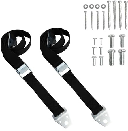 Heavy Duty TV and Furniture Anti-Tip Straps (Pack of 2) - All Metal, Adjustable Safety Wall Anchors for Baby Proofing, Flat Screen TV, Dresser, Bookcase, Cabinets - No Plastic Parts.