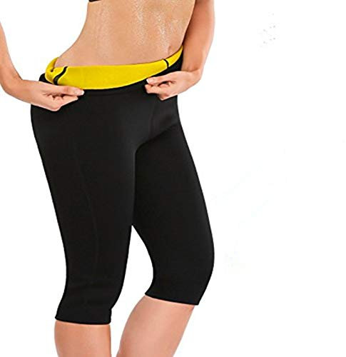 Progoco Femmes Minceur Pantalons Néoprène Sauna Leggings pour Perte de Poids Fitness Sport Yoga Favorise la Transpiration Sauna Pants Taille L