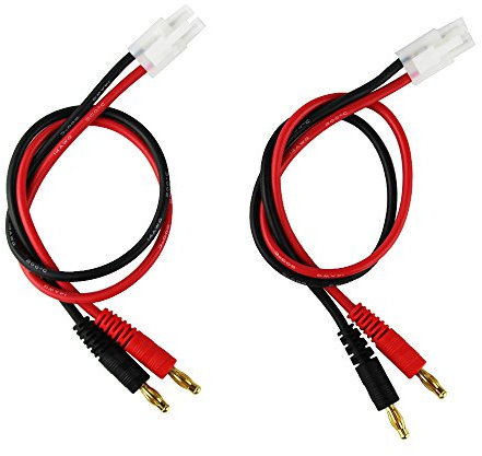 OliYin 2pcs compatible with Tamiya Connector Plug to 4mm Banana Plugs Balance Charge Lead Cable 14awg 11.8in 30cm for RC Lipo Battery(pack of 2)