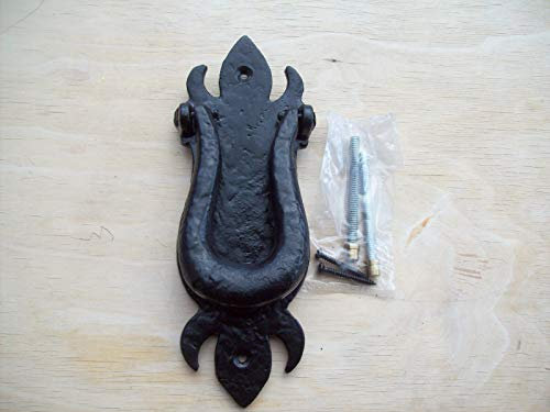 8 Heavy Duty Black Antique Wrought Iron Old English Victorian Door Knocker (Black)