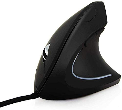 BeWishes Ergonomique Souris Optique USB Haute précision Optique Filaire Vertical Mouse, 4 DPI réglable avec Couleur Respiration lumière Mouse 5 Boutons pour PC/Ordinateur Portable/Mac