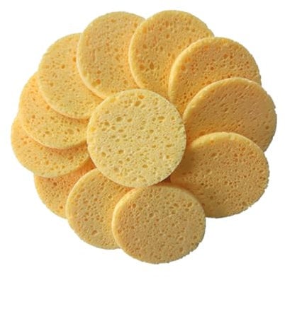 HEALIFTY - Spugnette in cellulosa per il lavaggio del viso, 50 pezzi, per la pulizia del viso (tonde, colore della pelle)