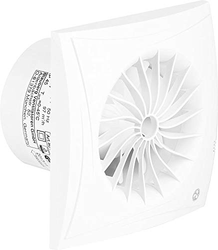 Blauberg Kleinraum-Ventilator Sileo 100 T Nachlauf - 97 m³/h WC Bad Lüfter Abluft