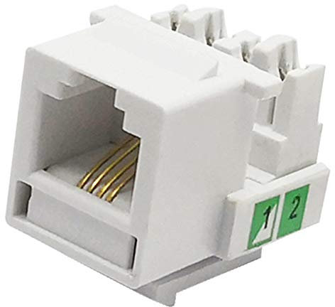 AsteriskStore 10Stück Keystone Stecker Wand Buchse RJ11 Telefon Modul Cat3-Telefon Modul Keystone Buchse
