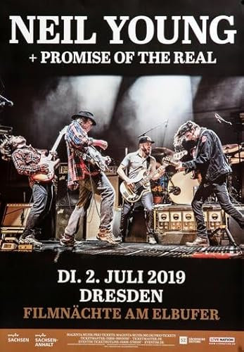 Neil Young - Promise to The Real, Dresden 2019 » Konzertplakat/Premium Poster | Live Konzert Veranstaltung | DIN A1 «