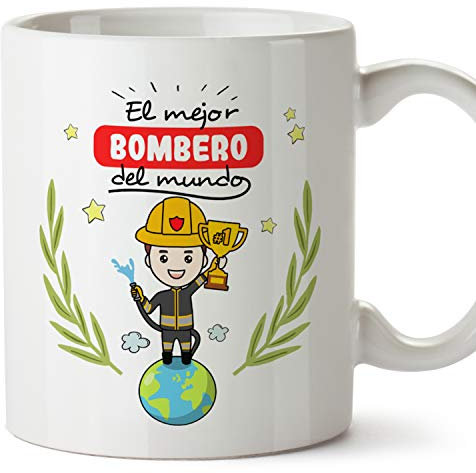 MUGFFINS Taza Bombero (Mejor del Mundo) - Regalos Originales y Divertidos de Bombero