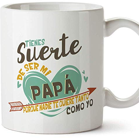 MUGFFINS Taza Papá (Tienes suerte de ser mi papá) - Regalos Originales y Divertidos para el Día del Padre