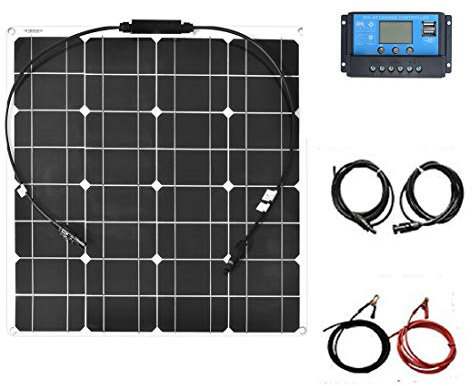 XINPUGUANG Cavo fotovoltaico flessibile da 50 W Kit regolatore solare 10A Cavo fotovoltaico per camper Camper Car Boat Batteria da tetto 12V / 24V (50)