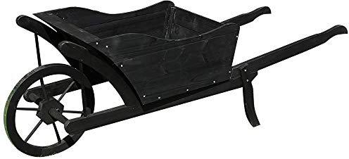 Melko Carriola per piante in legno, 129 × 45 × 43 cm, carriola, colore nero