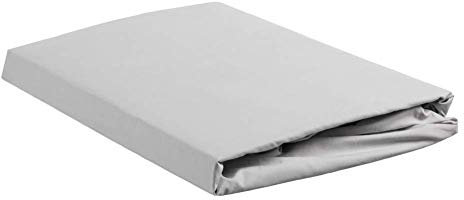 Beddinghouse Perkal Spannbettlaken bis 28cm Höhe Farbe Hellgrau Größe 90x200x28cm
