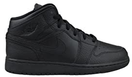 Nike Air Jordan 1 Mid (GS), Fitnessschuhe für Kinder, Schwarz, 39 EU
