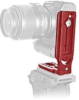 Camera Quick Release Plate, Universal Metal L-Shape Quick Release with Hot Shoe Mount for Hydraulic Ballhead SLR Camera, Camera Battery L Bracket(Red)