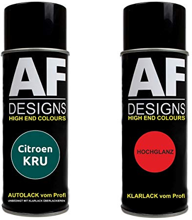 Kit de peinture de voiture en spray compatible avec Citroën KRU Vert Ceylan Peinture de base métallisée 400 ml