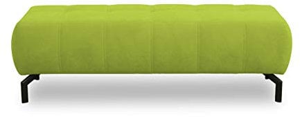 DOMO. collection Polsterhocker Cunelli, Hocker, Fußhocker, Sitzhocker rechteckig mit Metallfüßen, 153 x 62 x 45 cm (BxTxH), grün