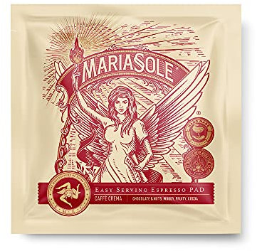 MariaSole Caffè Crema – Premium ESE Pads 50 Stück a 7g kompostierbar – Kafffeepads mit perfekter Crema – Traditionelle Röstung in Sizilien über Holzfeuer In Handarbeit