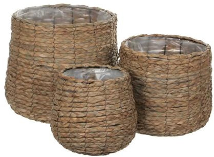 Medium Sencha Woven Plant Basket - Natural Woven Pot Cover, Wicker Storage Basket, Flower Pot Holder for Home Decor