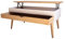 LoMasCasa Couchtisch aus der Sonka-Kollektion, höhenverstellbar, mit ausziehbarer Schublade aus natürlichem Massivholz, erhältlich in Holzfarbe, weiße Basis mit konischem Bein, 100 x 50 x 48 cm