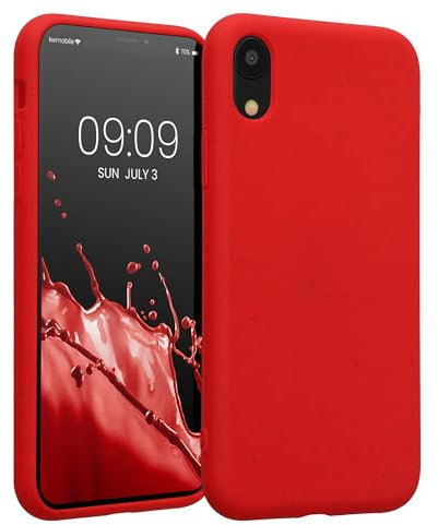 kalibri Cover compatibile con Apple iPhone XR - Custodia Cover in silicone e paglia - Backcover Matt Anti-Impronte - rosso classico