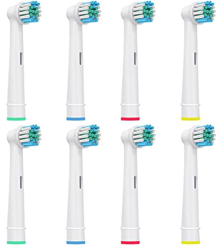 8 Stück Aufsteckbürsten Kompatibel mit Oral B Elektrische Zahnbürste, Zahnbürstenaufsatz für Oral B Genius X, Vitality Pro, Pro 3 3900 3 3500, Precision Zahnbürstenköpfe von Kisstta, Weiß