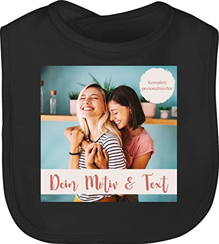 Baby Lätzchen - eigenem - Eigenes Foto I Eigenes Bild - Unisize - Schwarz - latz von taufpate schlabberlätzchen selbst drucken photo schlabberlatz weiss zum bedrucken selber gestalten custom